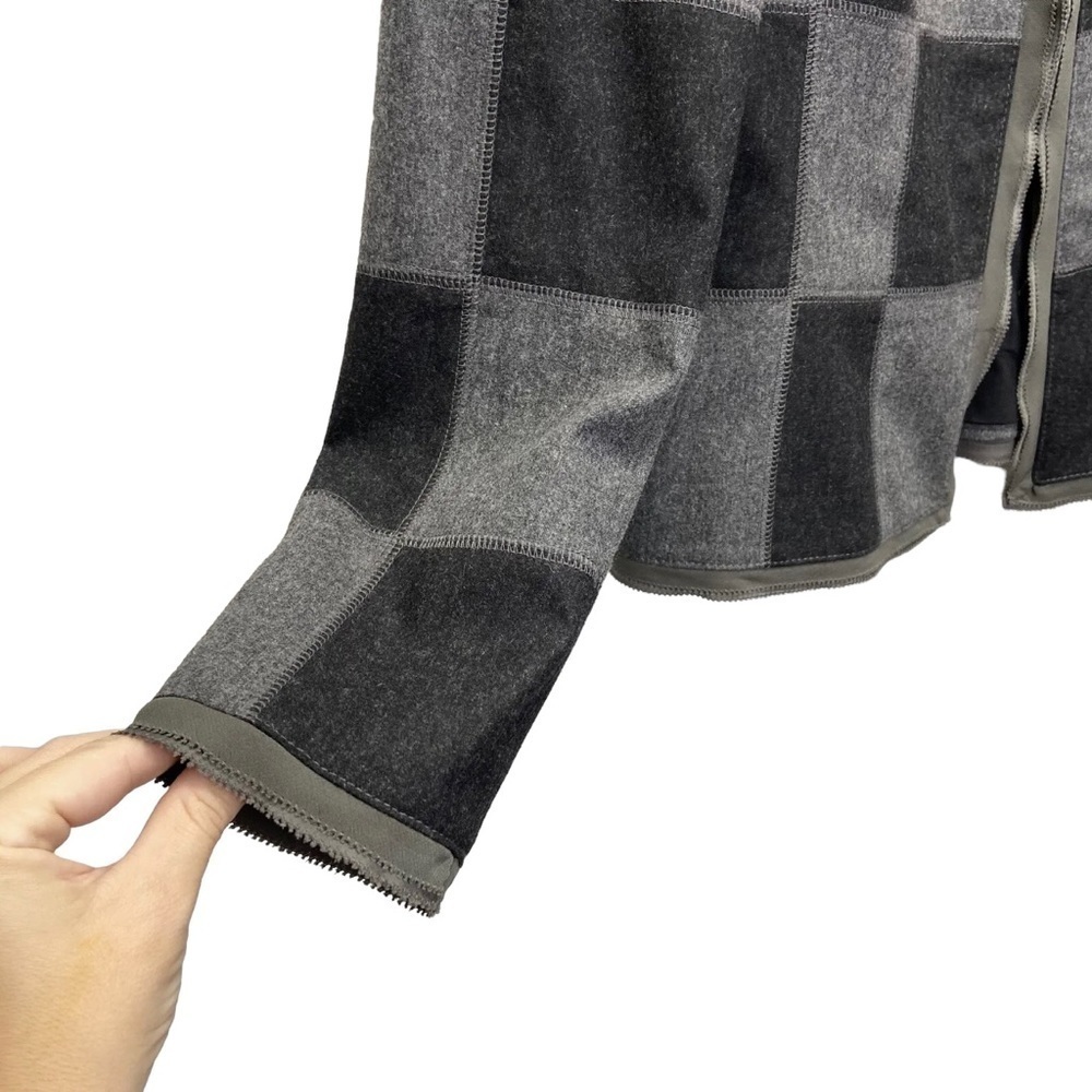 Basler Womens Check Buffalo Plaid Gray Black Wool Blazer Lined Jacket 38 US 8-10 - Picture 5 of 10